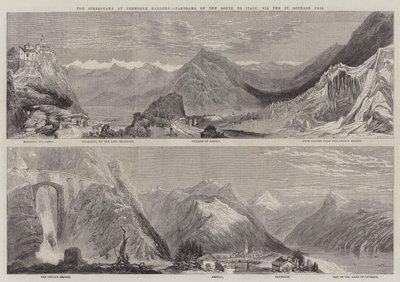 De Stereorama in Cremorne Gardens, Panorama van de Route naar Italië, via de St Gothard Pas door Richard Principal Leitch